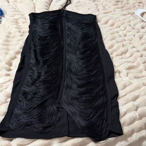SHEIN Black Fringe Mini Dress